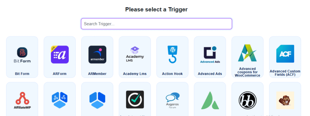 Bit Integrations Select Trigger