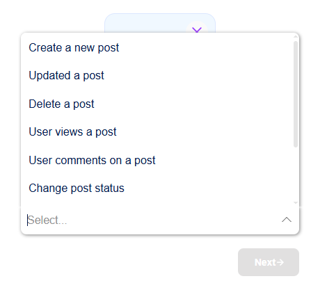 Bit Integrations Select Trigger Type