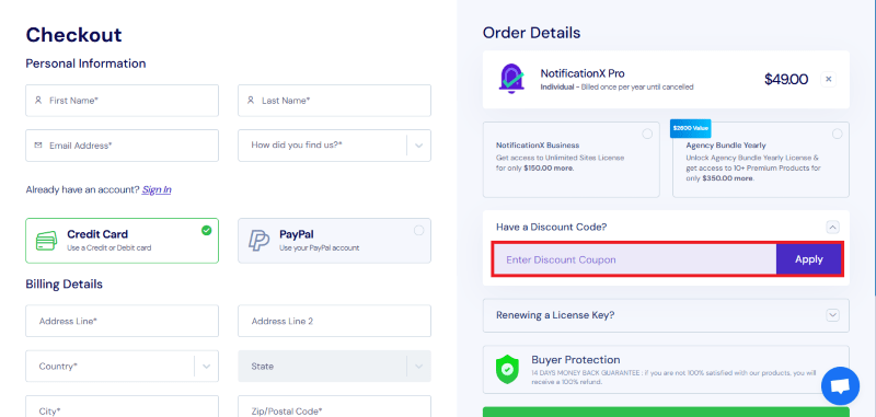 notificationx avail coupon