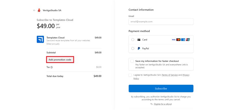 template cloud coupon