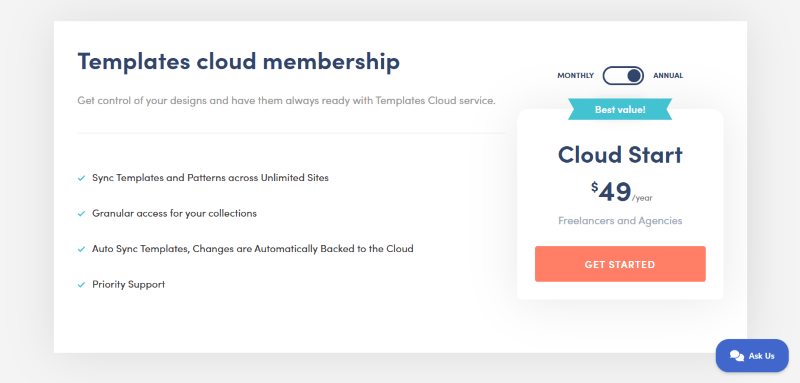 template cloud pricing