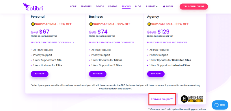 colibri pricing