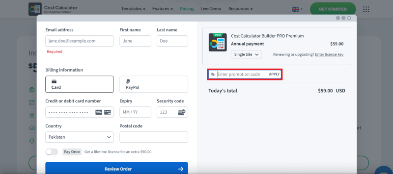 cost calculator avail coupon