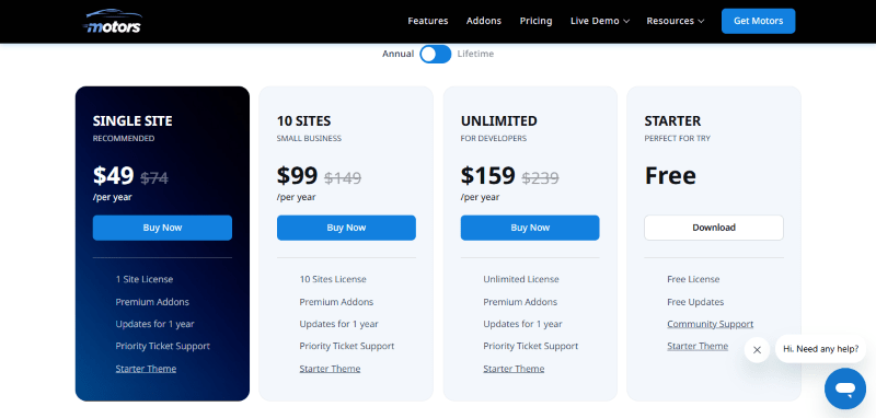 motors pricing