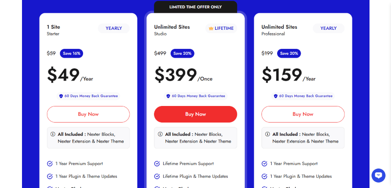 nexter pricing