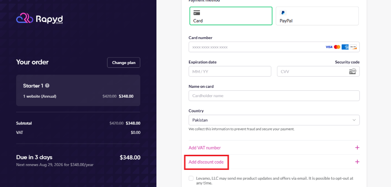 rapyd cloud checkout