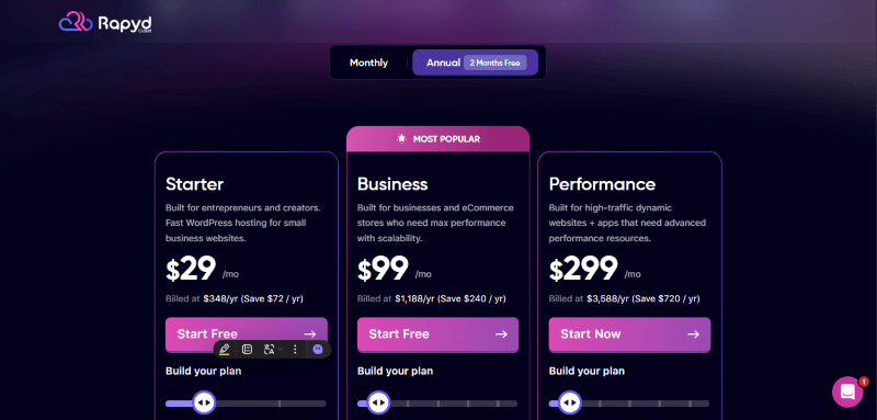 rapyd cloud pricing