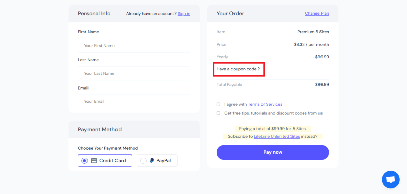 templately checkout