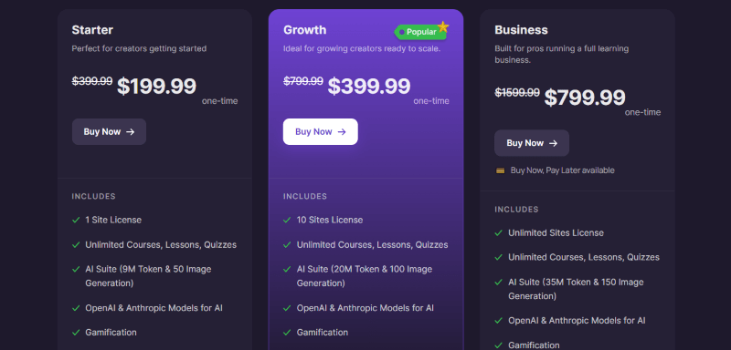 creator lms pricing