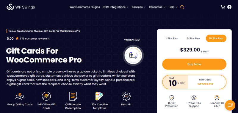 gift cards for woocommerce pricing