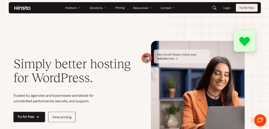 kinsta hero image