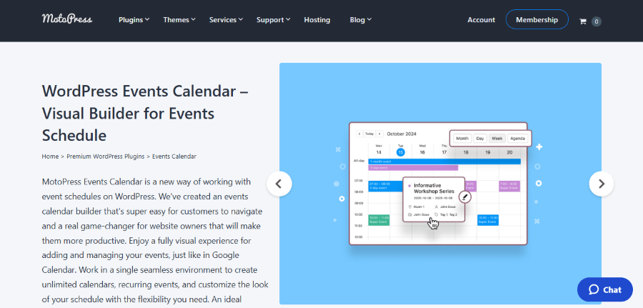 motopress event calendar hero image