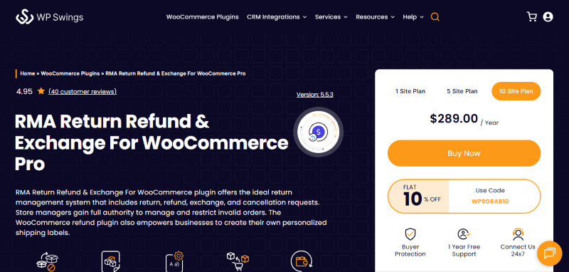 refund and exchange for woocommerce pricing