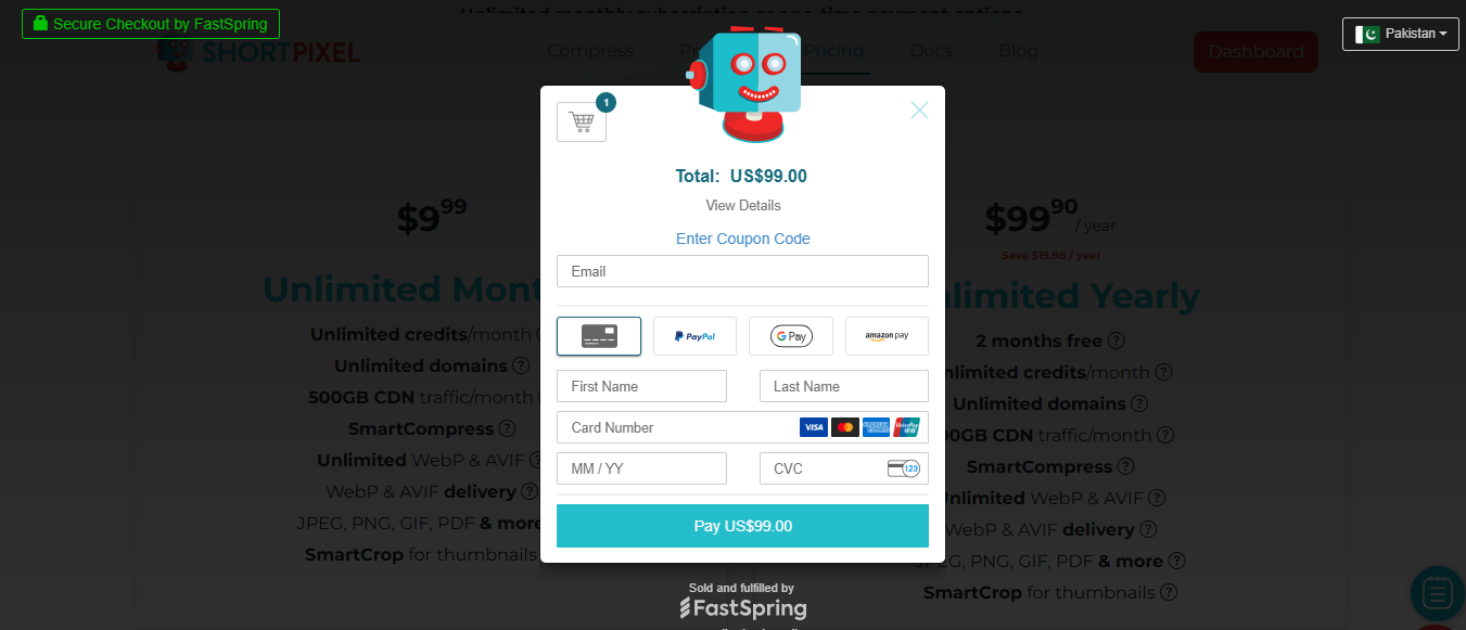 shortpixel checkout