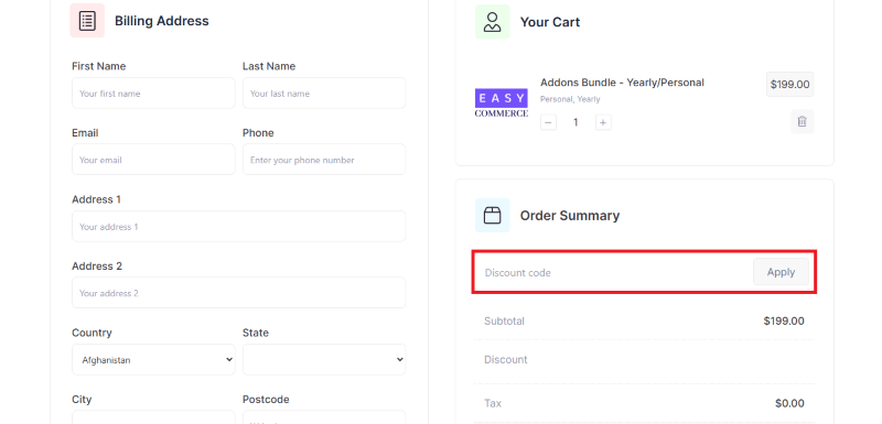 easycommerce checkout