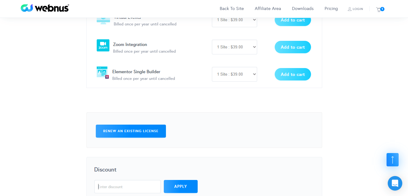 modern events calendar checkout