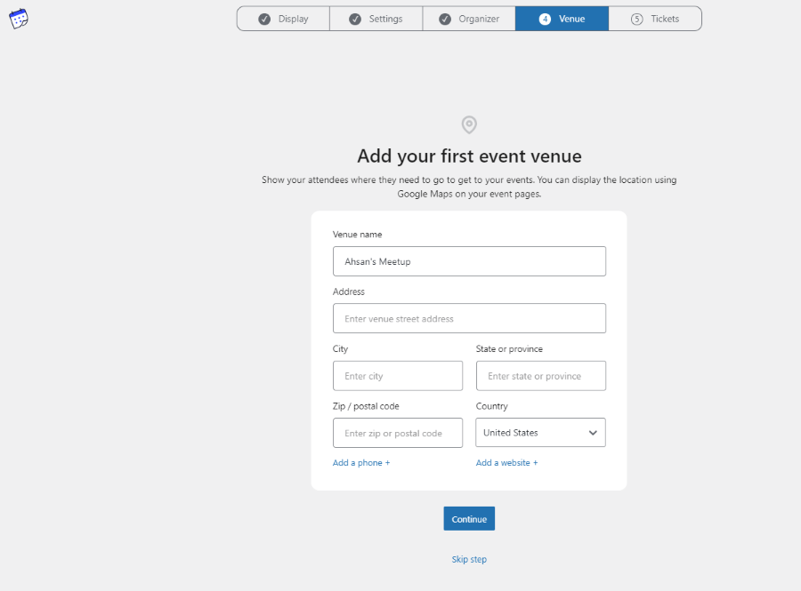 venue details