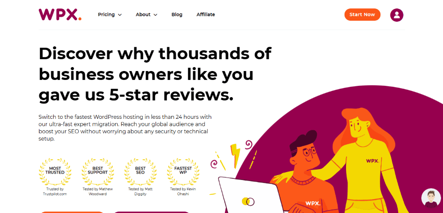 wpx hosting hero image