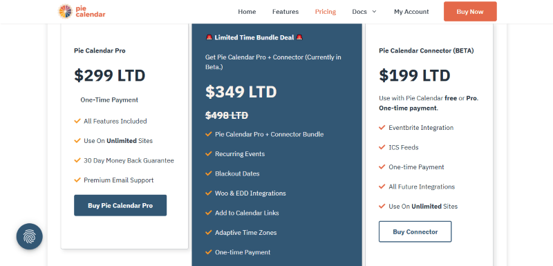 pie calendar pricing