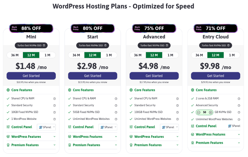 scalahosting pricing plans