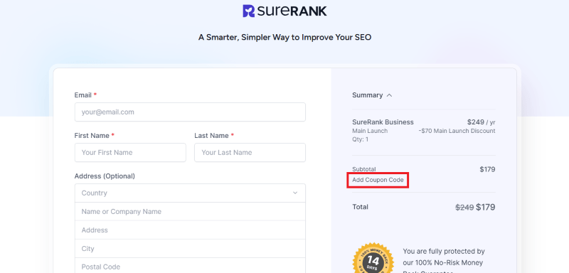 surerank checkout