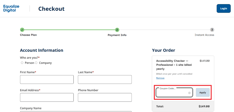 accessibility checker checkout