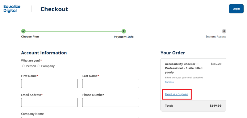 accessibility checker checkout