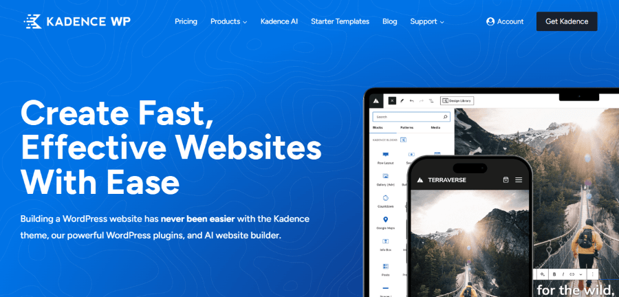 kadence theme hero image