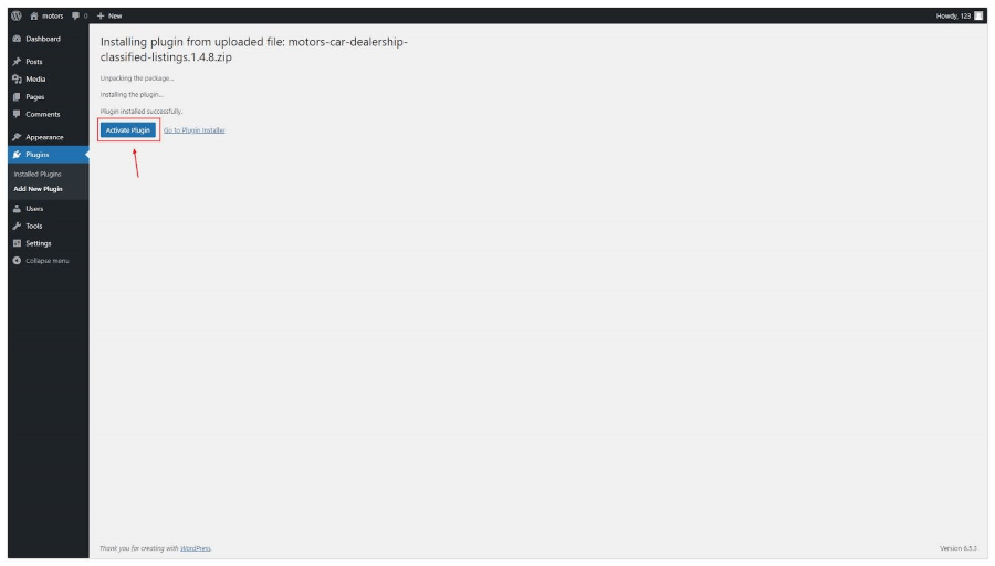 motors plugin set up 5