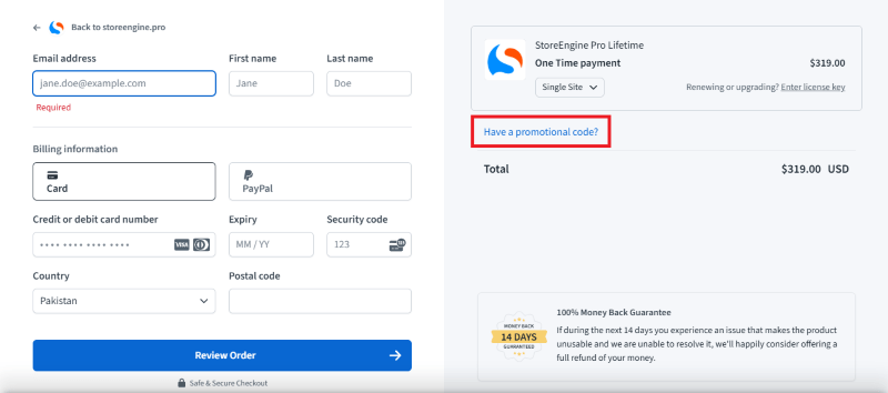 StoreEngine Checkout