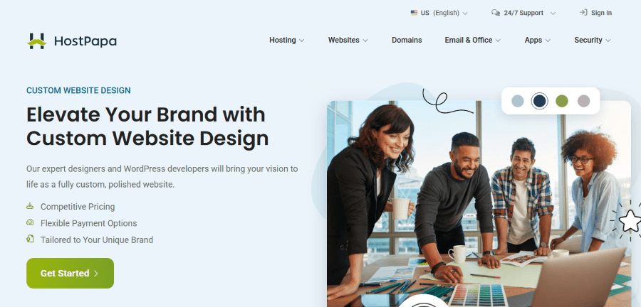hostpapa custom website design