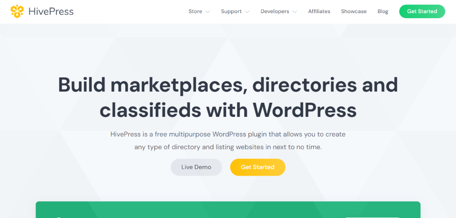 hivepress hero section