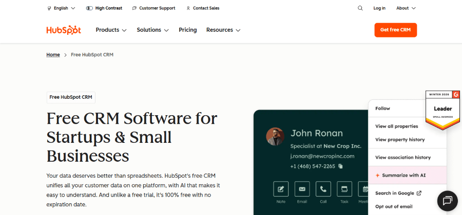 hubspot crm hero image
