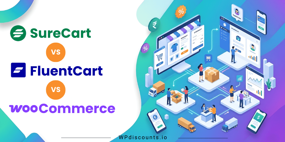 surecart vs fluentcart vs woocommerce banner