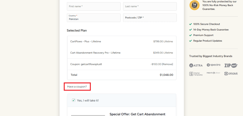 cartflows checkout