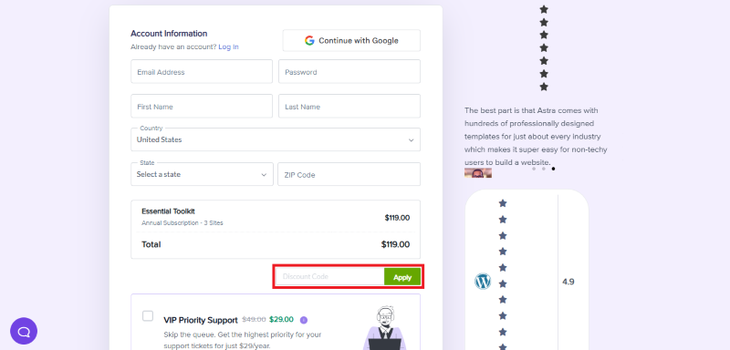 starter templates avail coupon