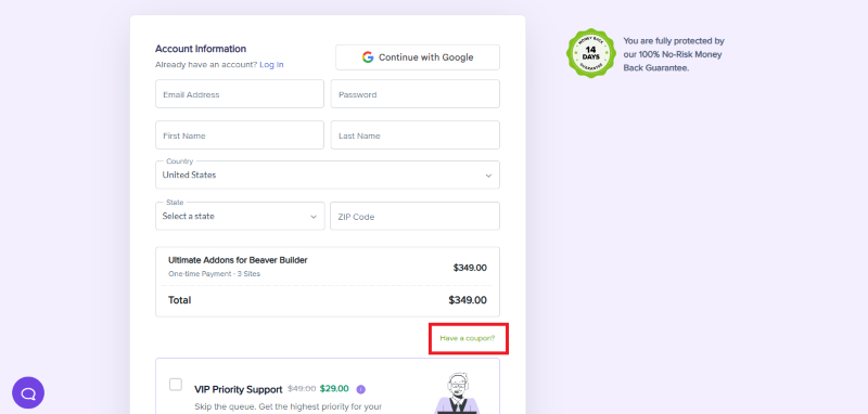 ultimate addons for beaver builder checkout