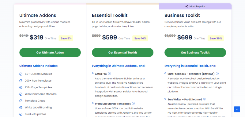 ultimate addons for beaver builder pricing