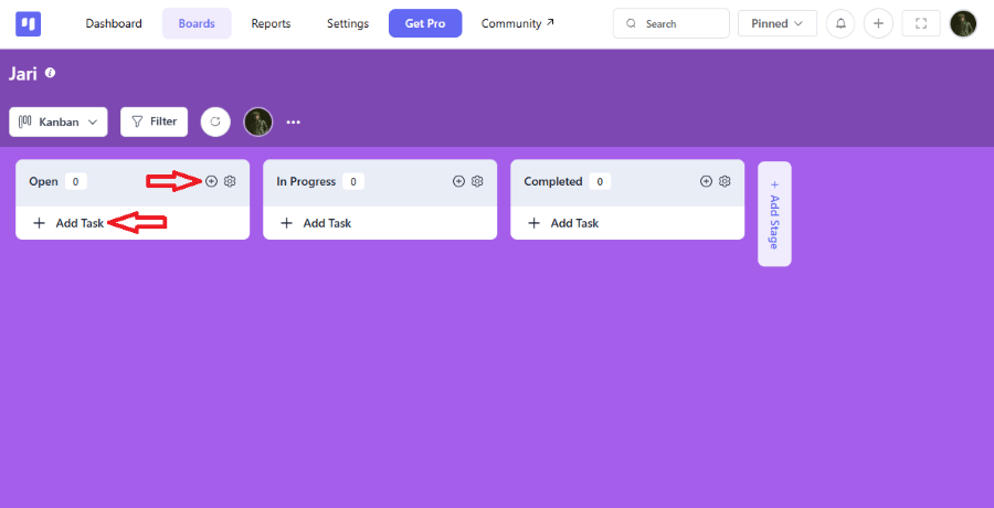 adding new task step one