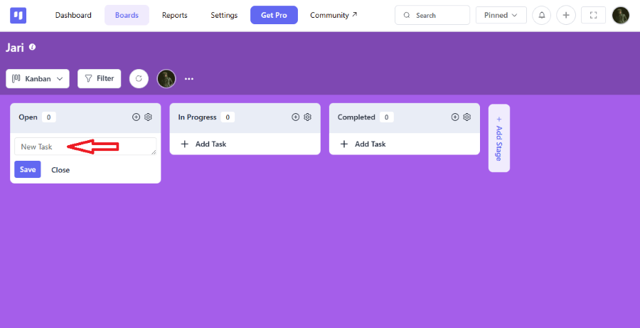 adding new task step two