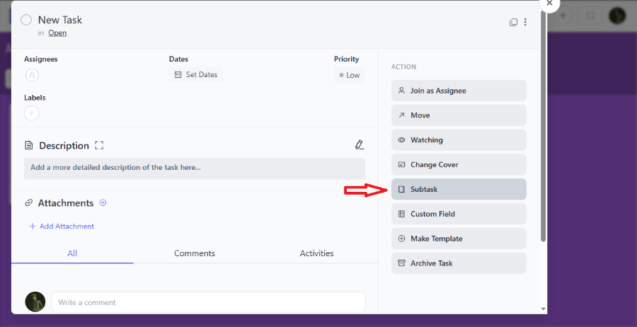 adding subtasks