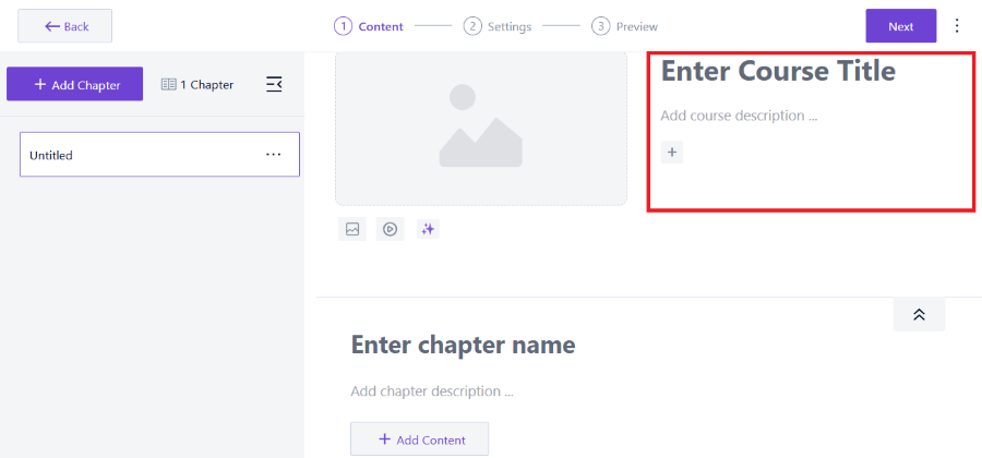 creator lms add course title