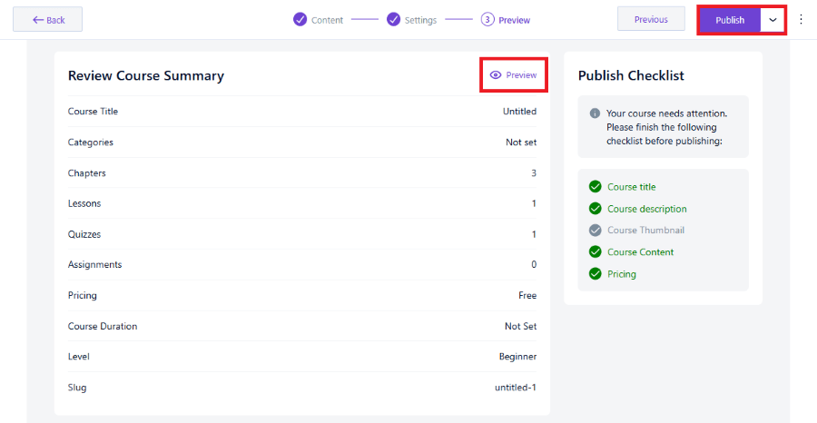 creator lms publish course