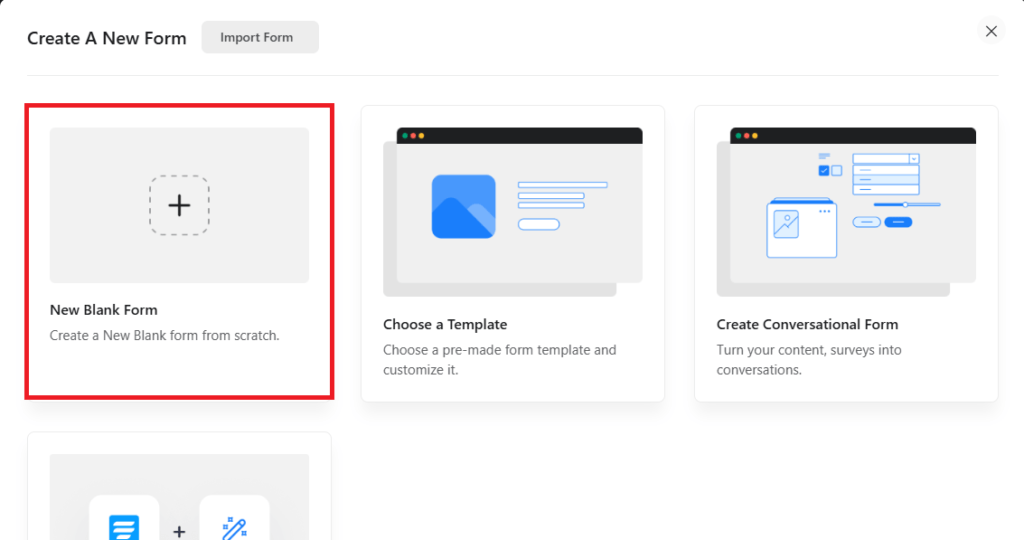 fluent forms select form