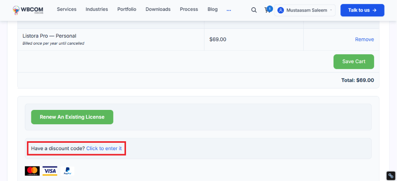 listora checkout