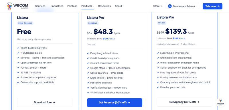 listora pricing