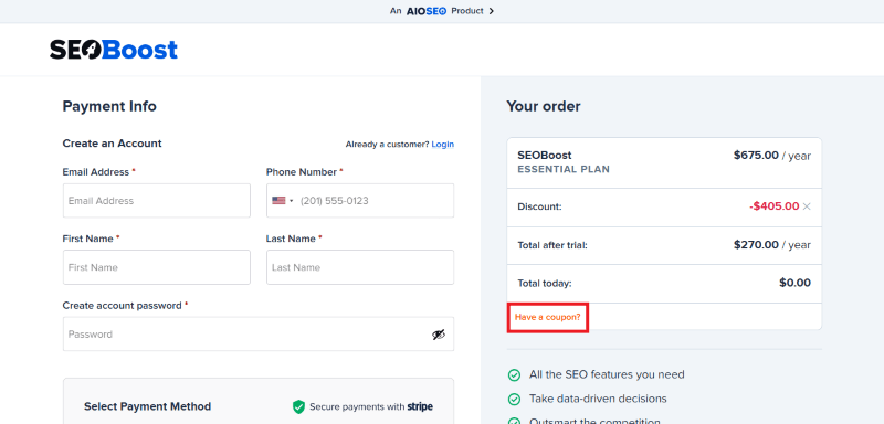 seoboost checkout