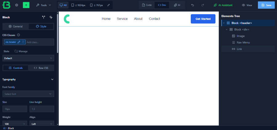 create header